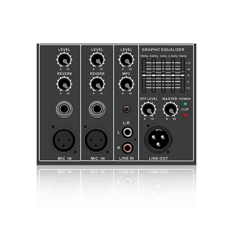 PL26: Einzelner Mikrofonkanal, Echosteuerung, Master-Effekt, elektrisches Frequenzteilungs-Funktionsmodul