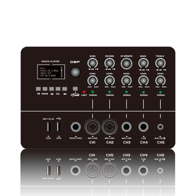 MK12-1.1: All-in-One-Säulen-PA-System mit Mehrkanal-Digitalmixer-Frontplattenmodul