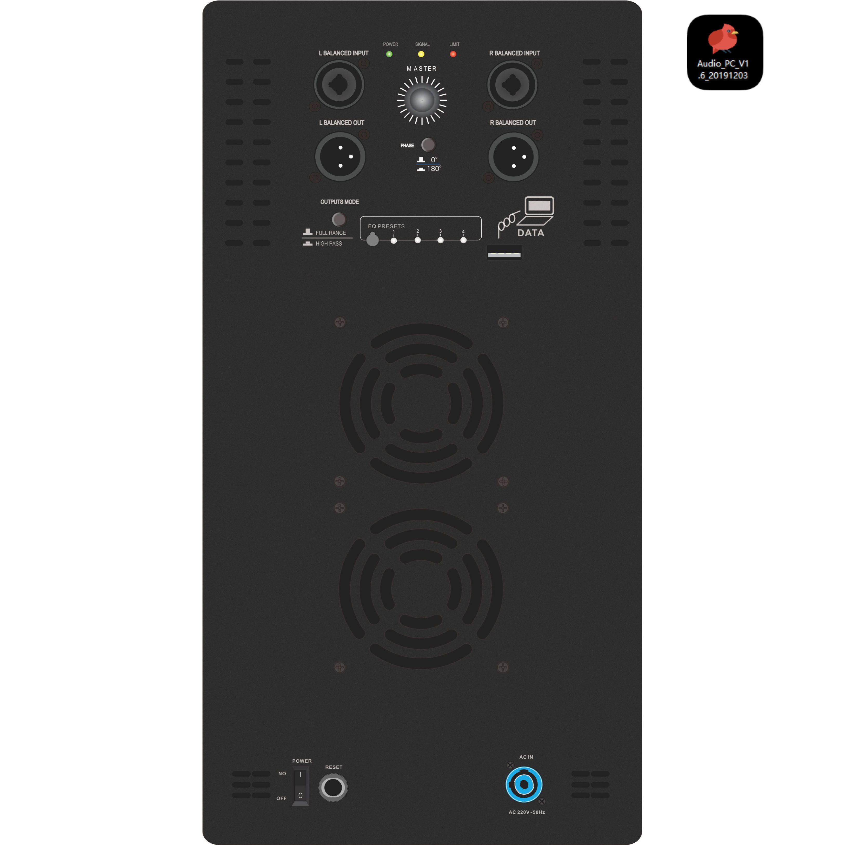 Aktiver Subwoofer-Systemverstärker DSP1904SUB