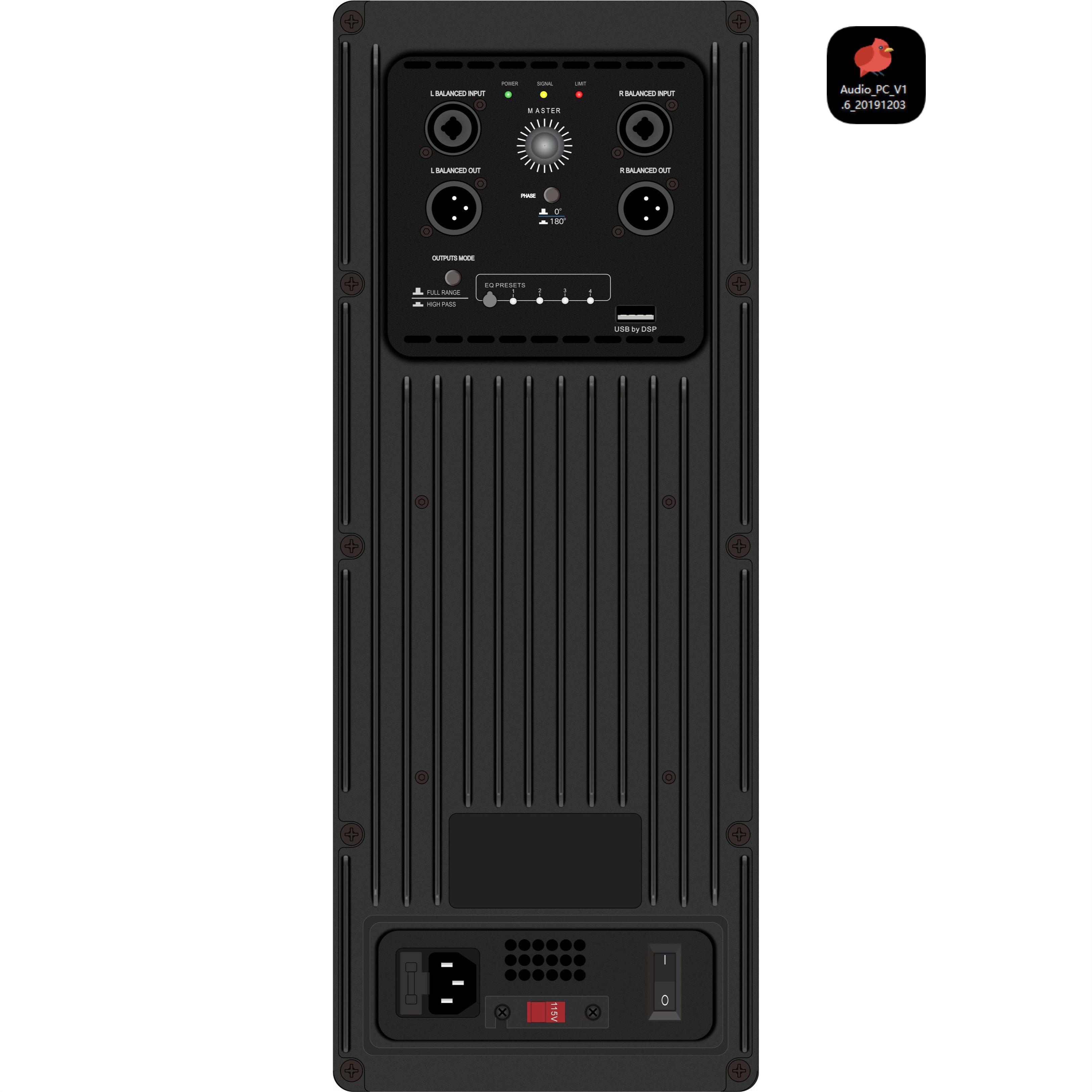 Aktiver Subwoofer-Systemverstärker DSP1904SUB