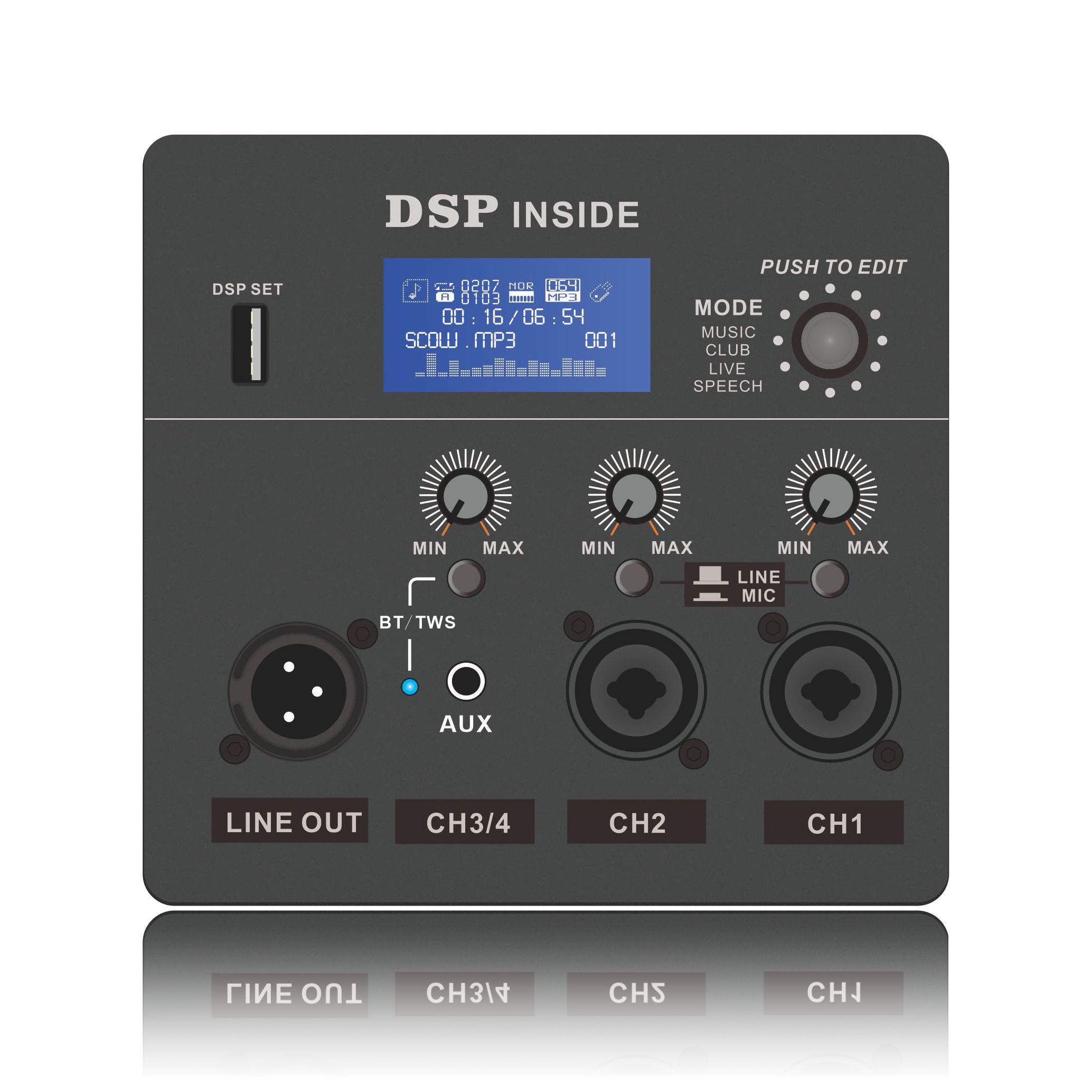 DSP1801: Aktiver Vollfrequenzlautsprecher ADAU1701-basiertes DSP-Funktionsmodul