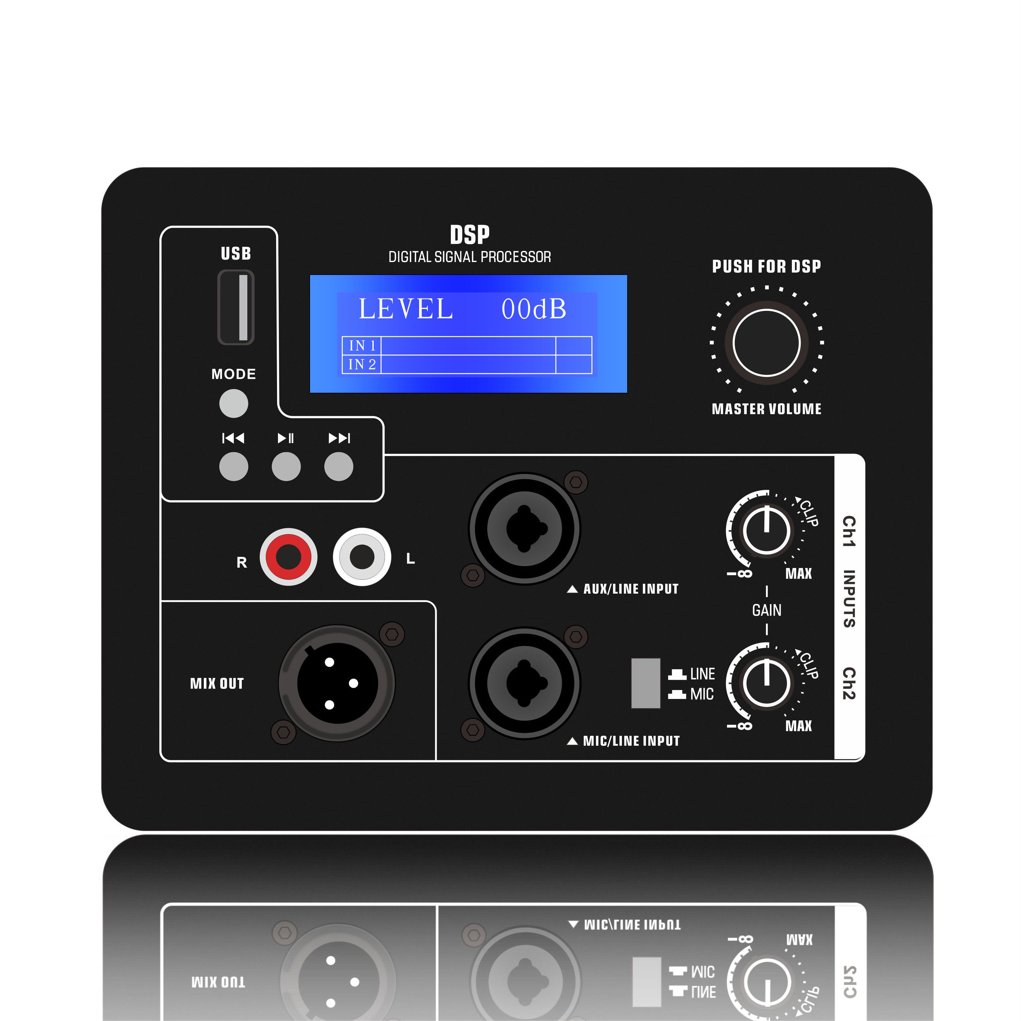DSP1906: U-Disk-MP3-Player und integrierte LCD-DSP-Steuerung ADAU1701-basiertes DSP-Funktionsmodul
