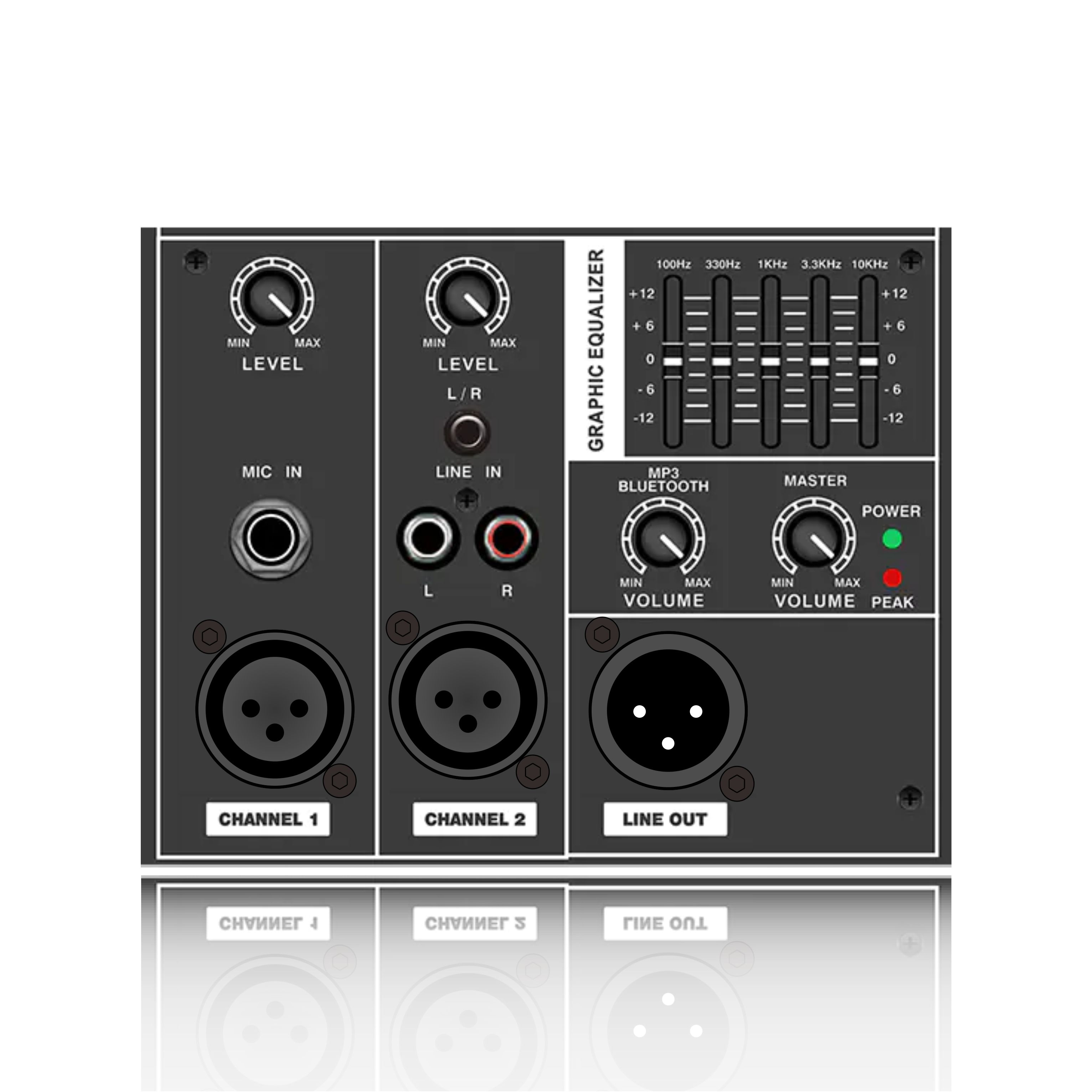 PL32: Mehrkanaliges Line-Eingangs- und Mikrofoneingangs-Funktionsmodul mit elektrischer Frequenzteilung