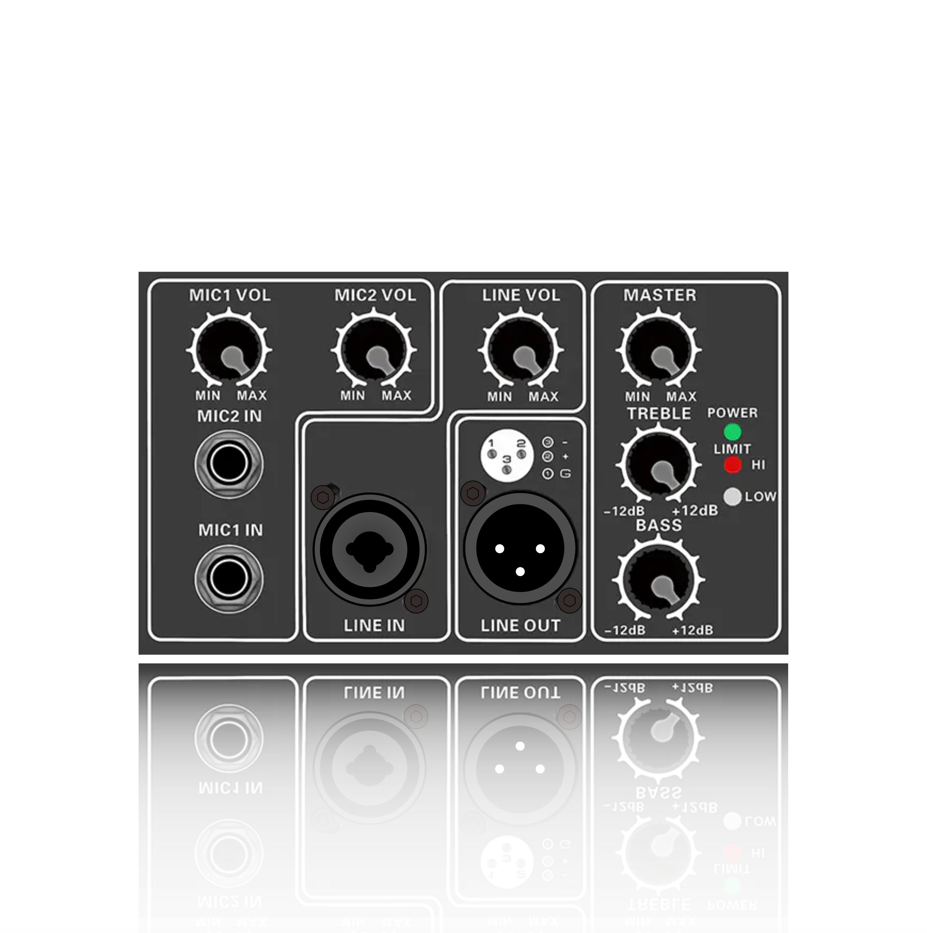 PL62: 2-Kanal-Mikrofoneingangs-Funktionsmodul mit elektrischer Frequenzteilung für Ober- und Untergrenze