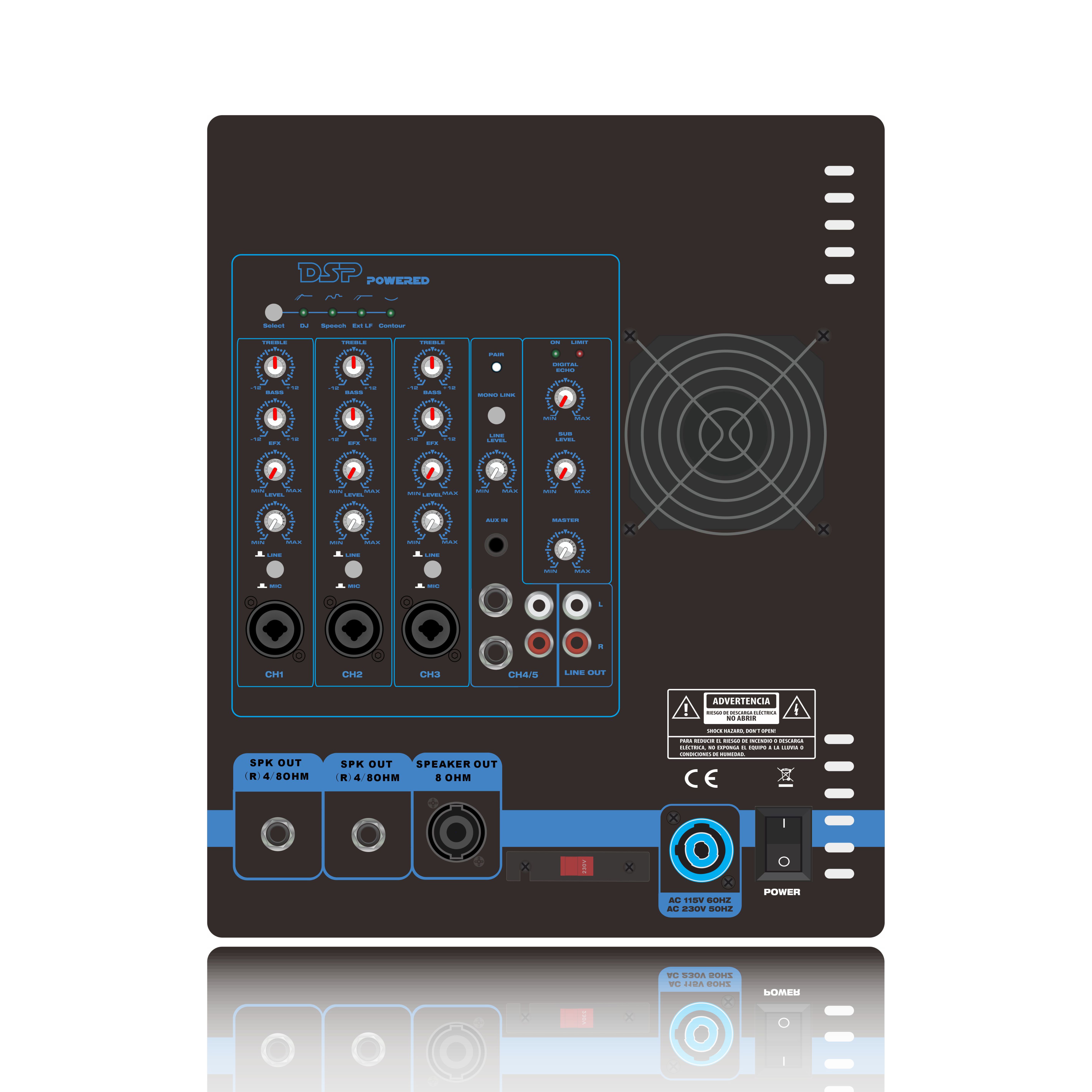 PL82DSP Line Array Lautsprechersystem Leistungsverstärker 2.1-2.2