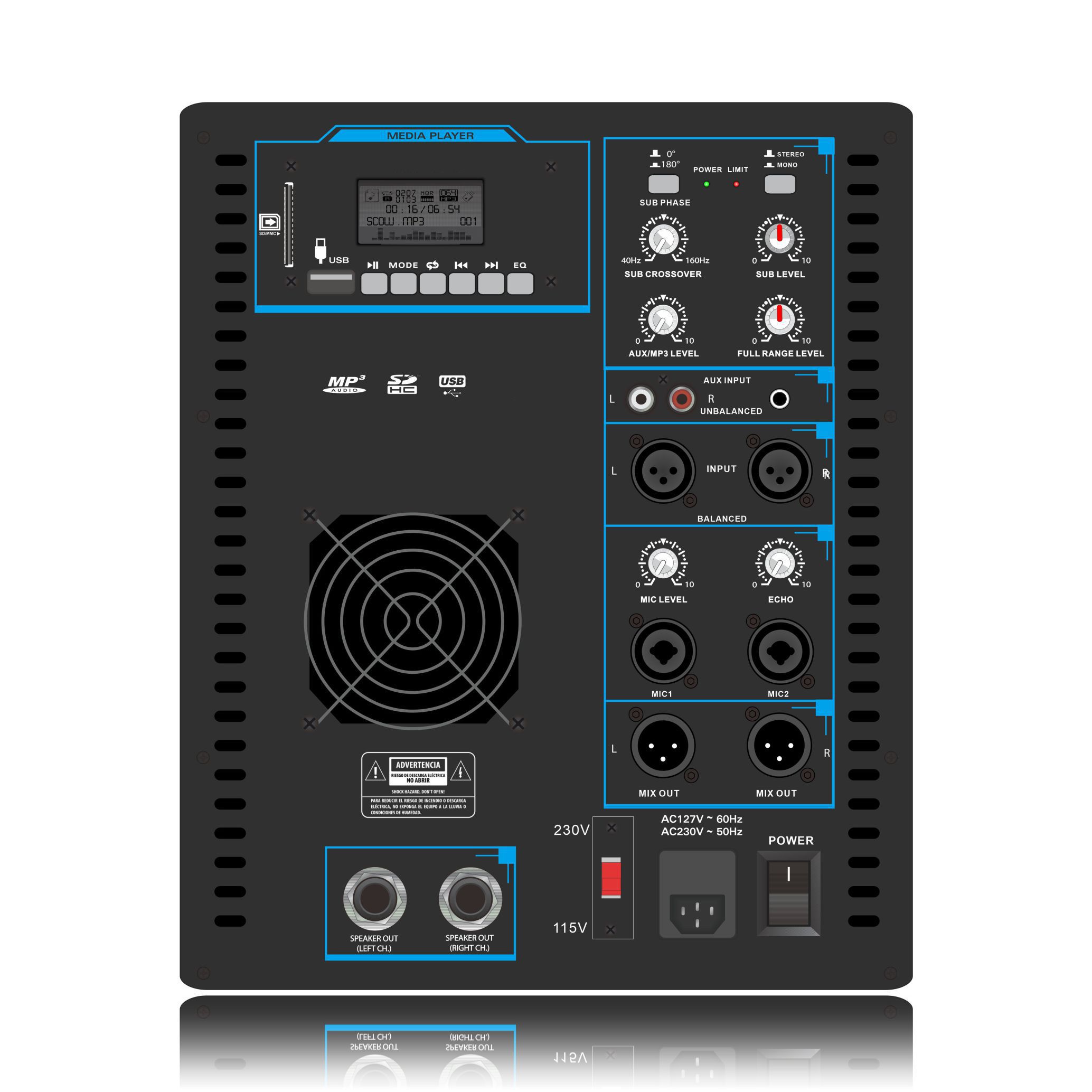 SUB15 Line Array Lautsprechersystem Leistungsverstärker 2.1-2.2