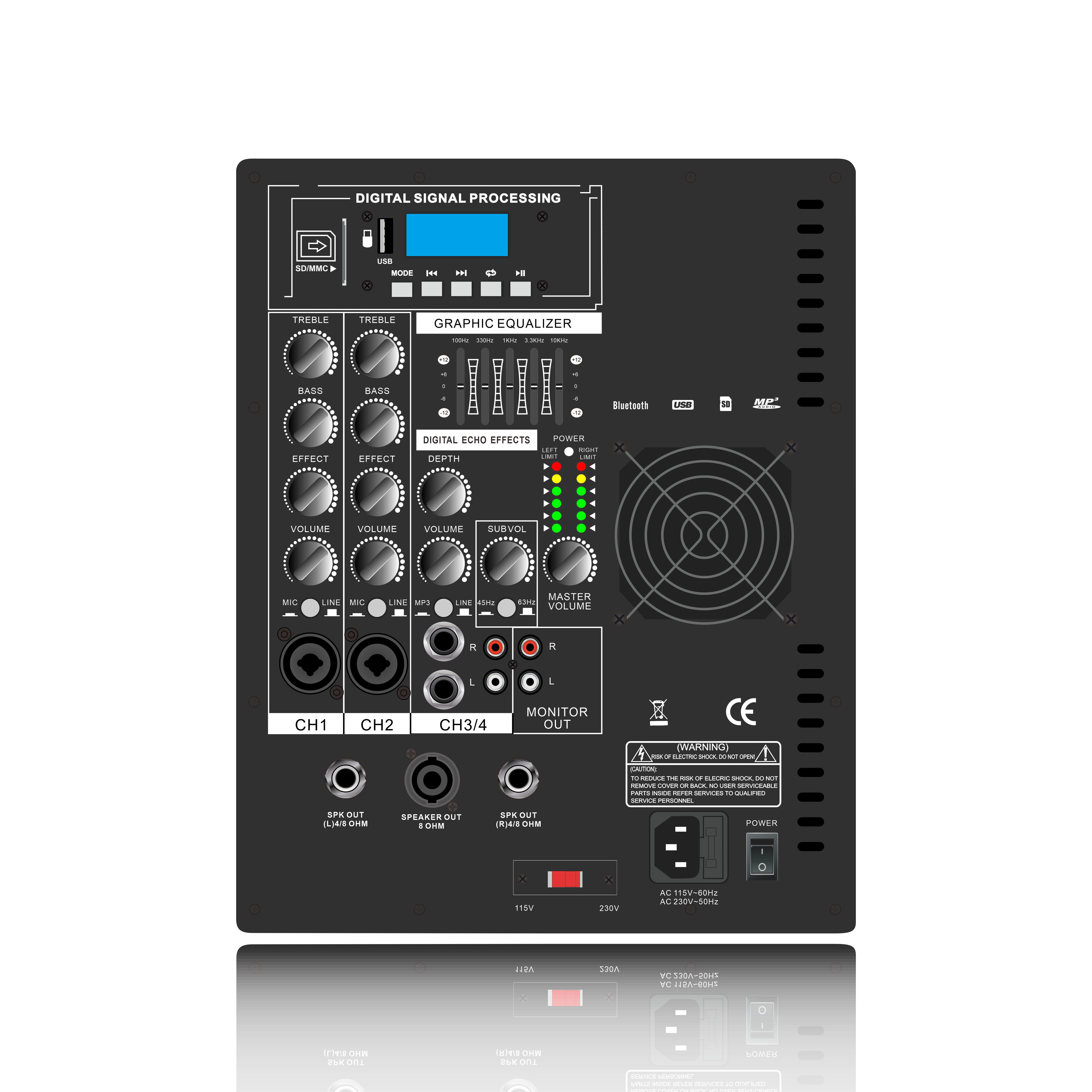 EON206SUB Line-Array-Lautsprechersystem-Leistungsverstärker 2.1-2.2