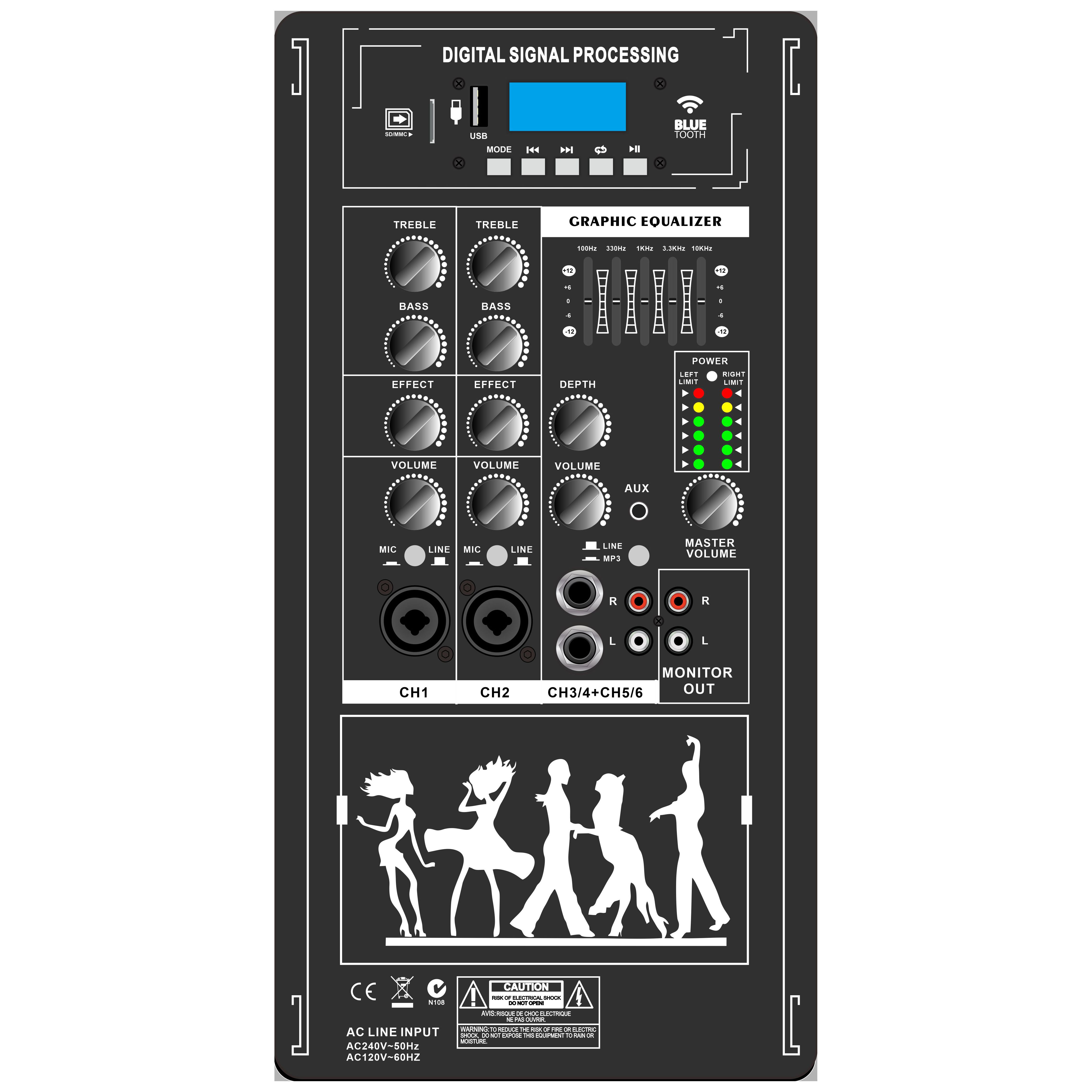 Tragbarer Stereosystem-Verstärker EON206