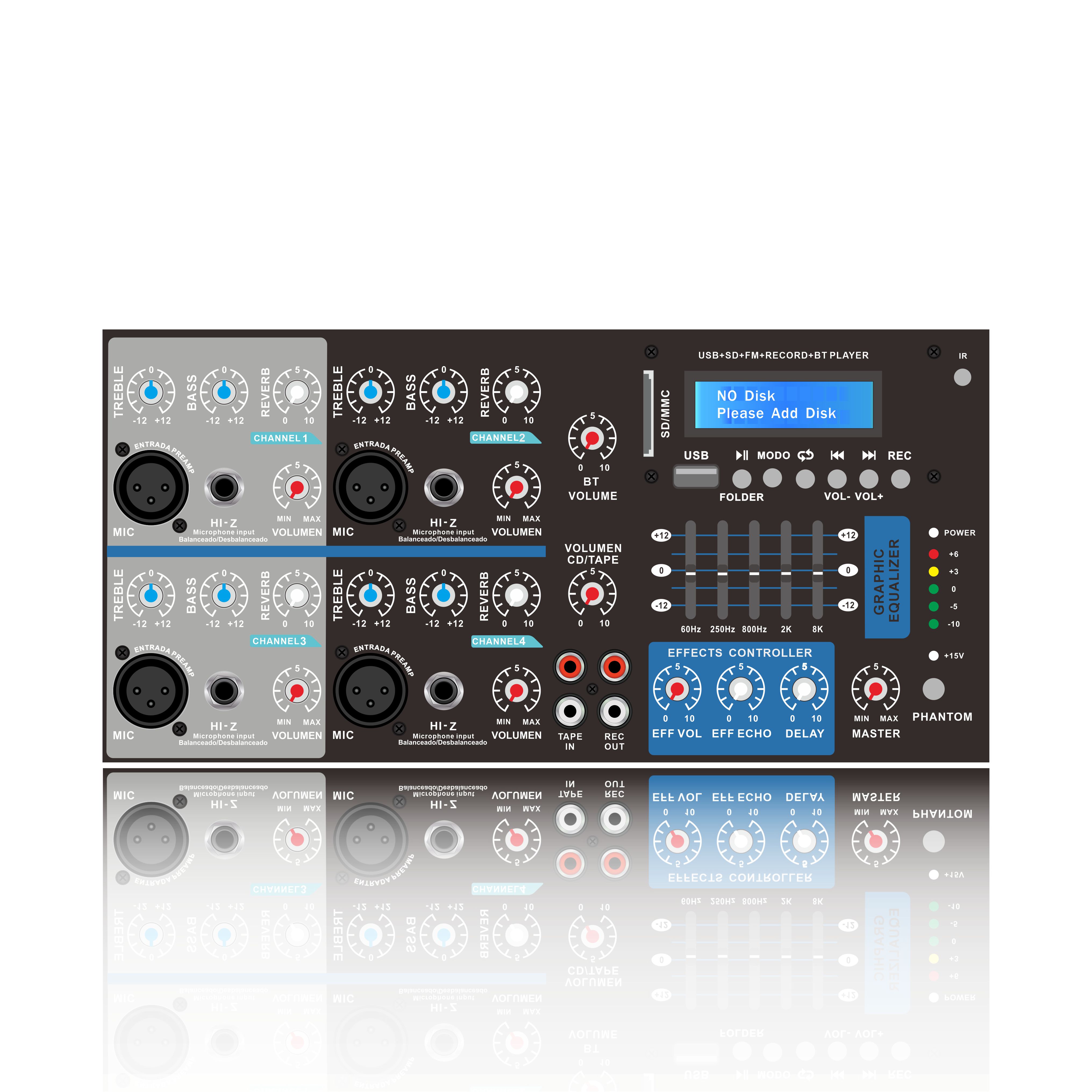 4-Kanal-Bluetooth-Karaoke-Mischverstärker SB4200