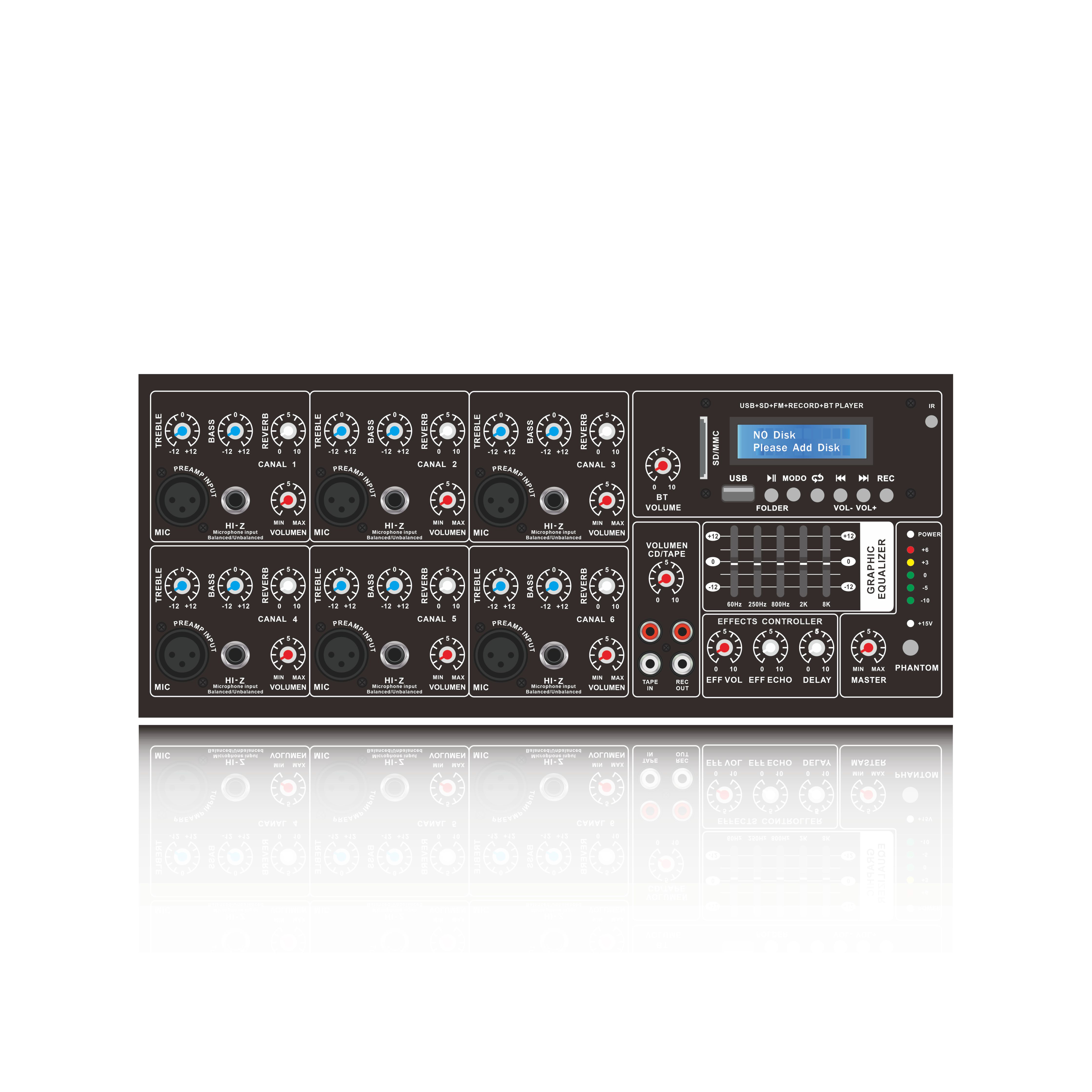 Woodbox 6-Kanal-Powermixer SB6200