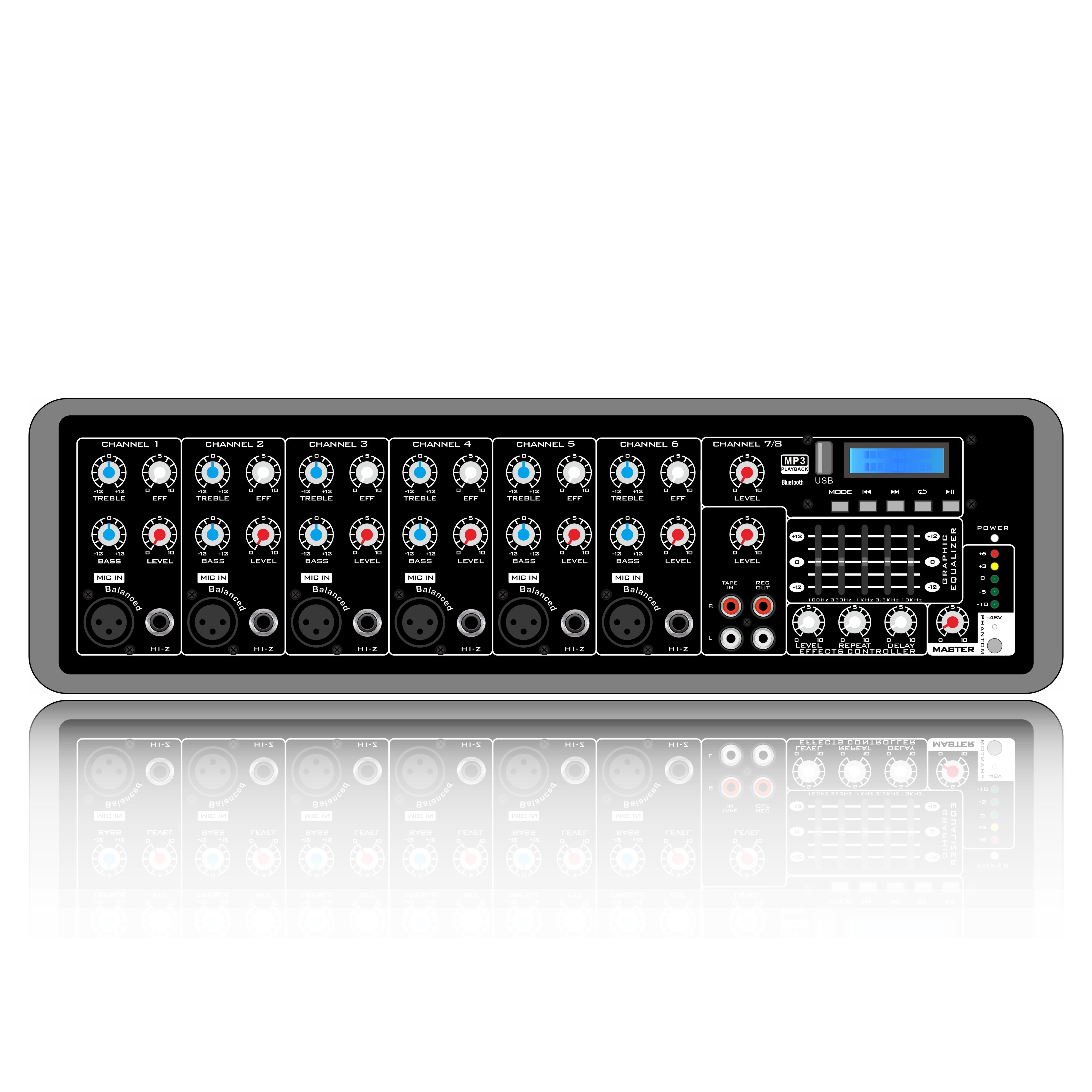 Kunststoffbox-betriebener 8-Kanal-PA-Mixer SD506